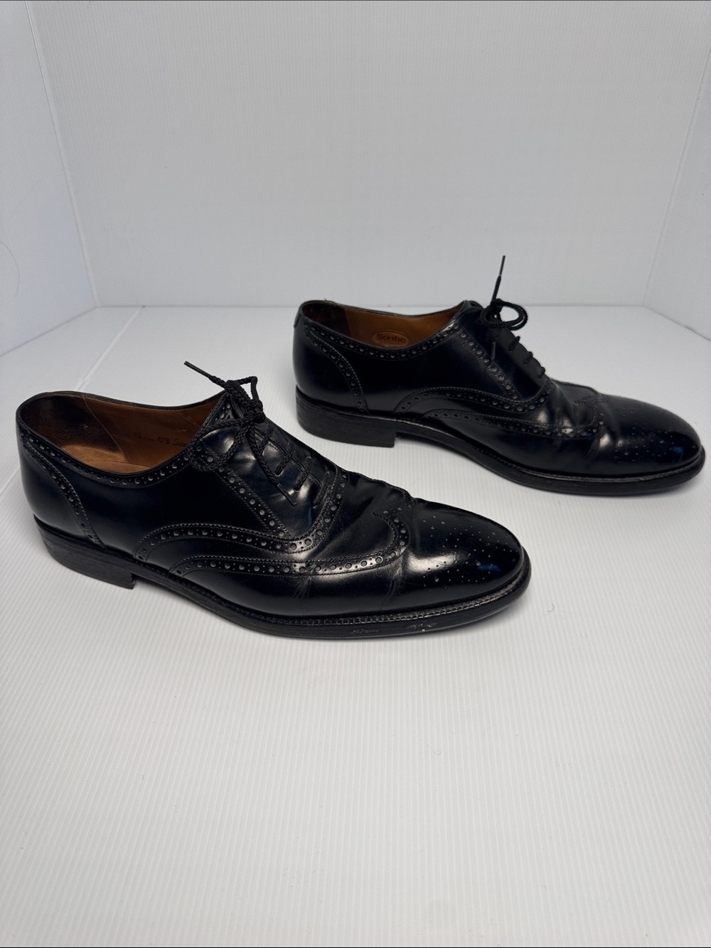 BALLY Scribe Wingtip Men’s Black Leather Oxford Shoes Handmade Switzerland 10.5